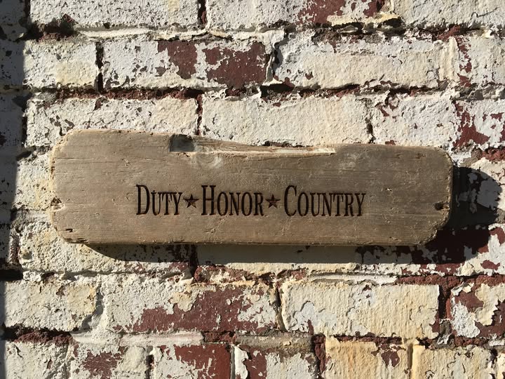 DUTY, HONOR COUNTRY - Engraved piece of Driftwood from the Great Lakes