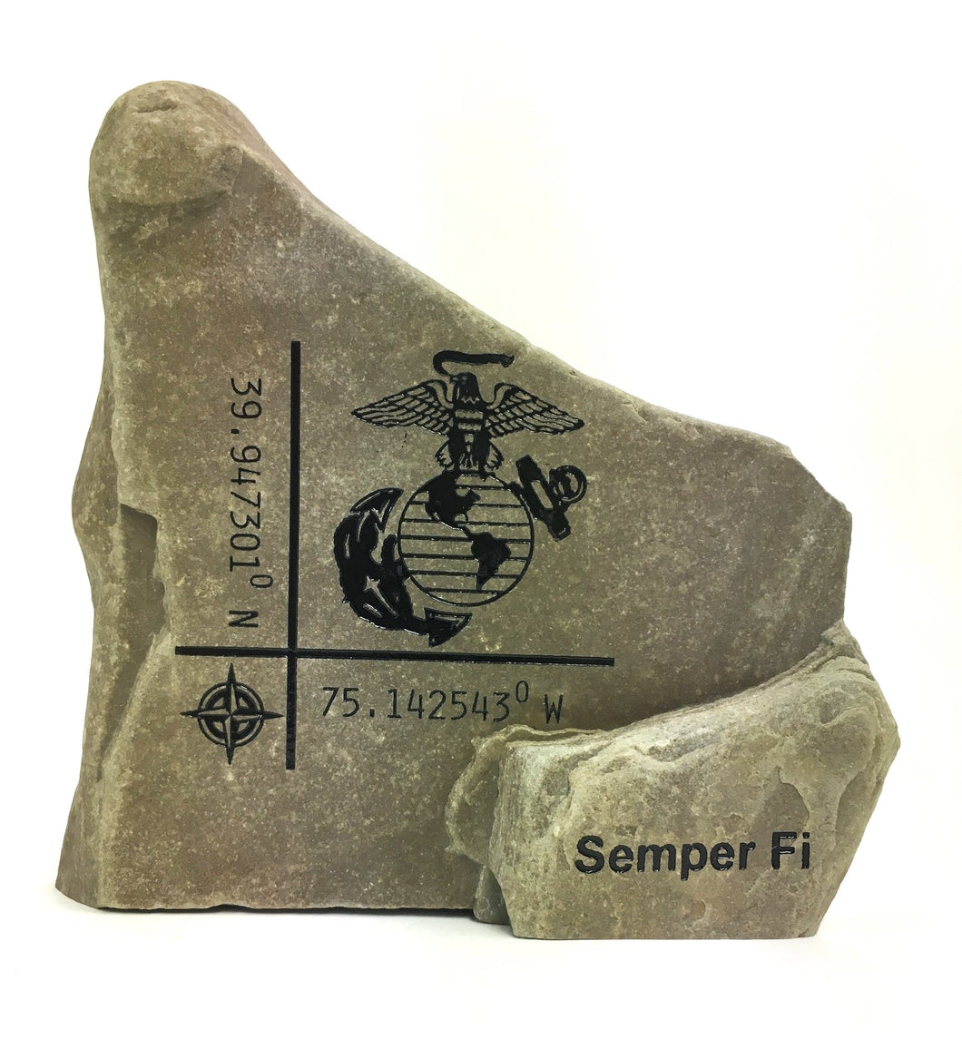 US Marine Engraved Rock - Semper Fi