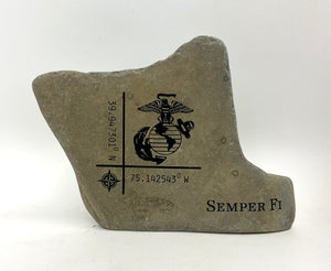 US Marine Engraved Rock - Semper Fi