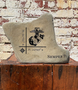 US Marine Engraved Rock - Semper Fi
