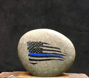 Rock engraved with - #Back The Blue