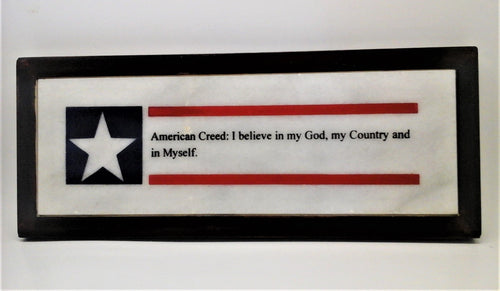 The American Creed - Star and Stripes Collection It is the belief in God, country and self.