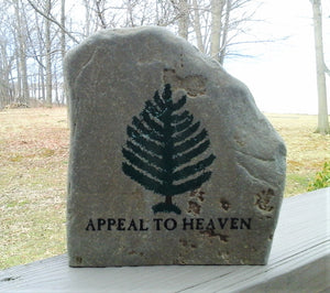 George Washington's "Appeal to Heaven" Emblem Engraved Rock