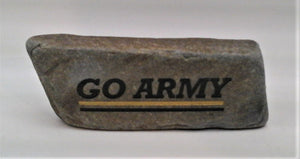 GO ARMY Engraved Stone Paperweight