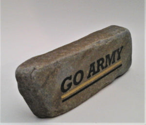 GO ARMY Engraved Stone Paperweight