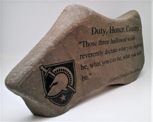 Duty, Honor, Country - Engraved Rock