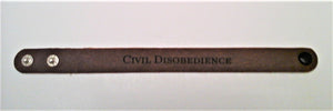 Engraved Leather Wristband - Civil Disobedience