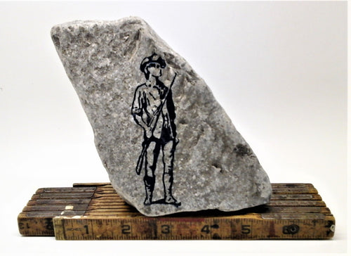 Rock engraved - Minuteman Patriot