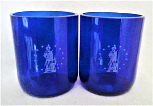 Cobalt Blue Minuteman  Tumbler Glasses (Set of 2)