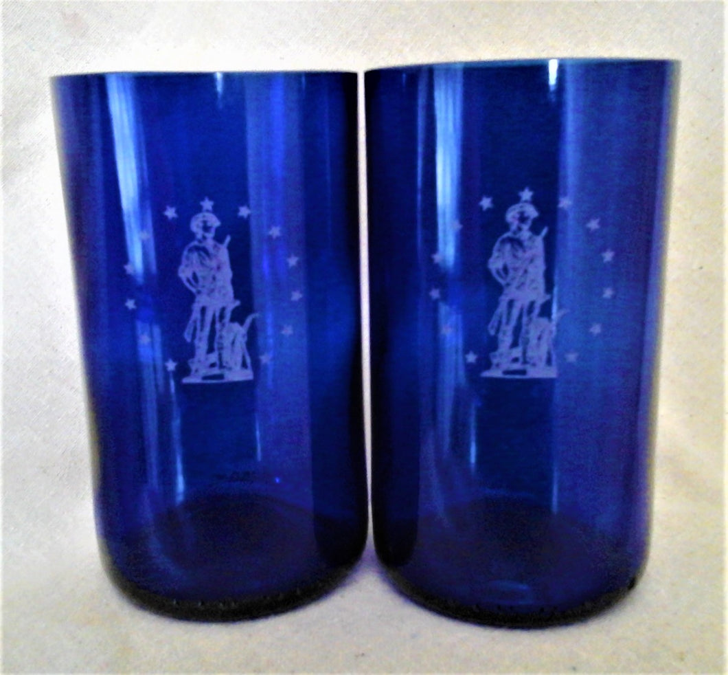 Cobalt Blue Minuteman Glasses (Set of 2)