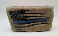 Load image into Gallery viewer, Thin Blue Line Engraved Rock