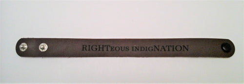 Engraved Leather Wristband RIGHTeous indigNATION Wristband