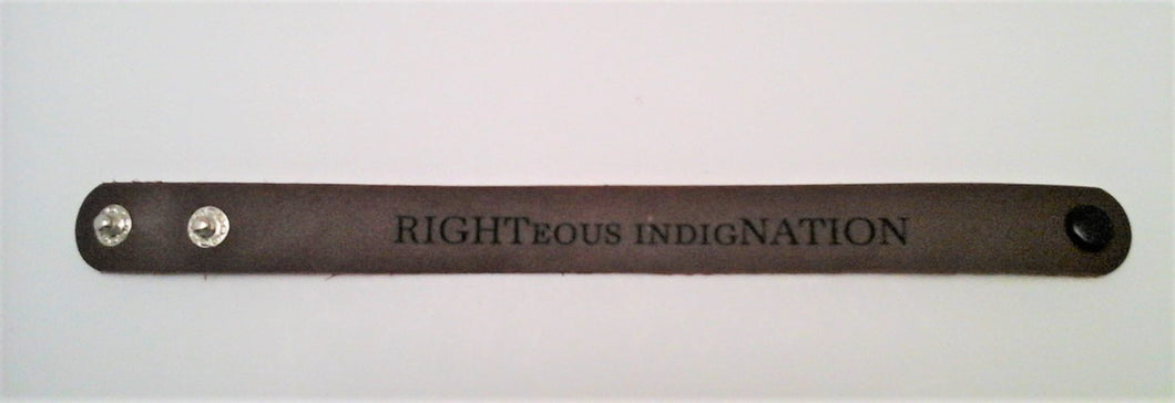 Engraved Leather Wristband RIGHTeous indigNATION Wristband