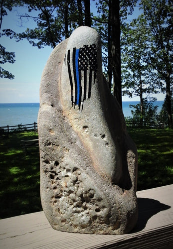 Thin Blue Line Flag Rock