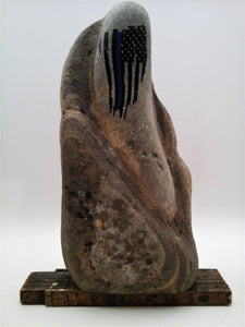 Thin Blue Line Flag Rock