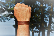 Load image into Gallery viewer, Engraved Leather Wristband RIGHTeous indigNATION Wristband