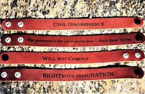 Engraved Leather Wristband - Civil Disobedience